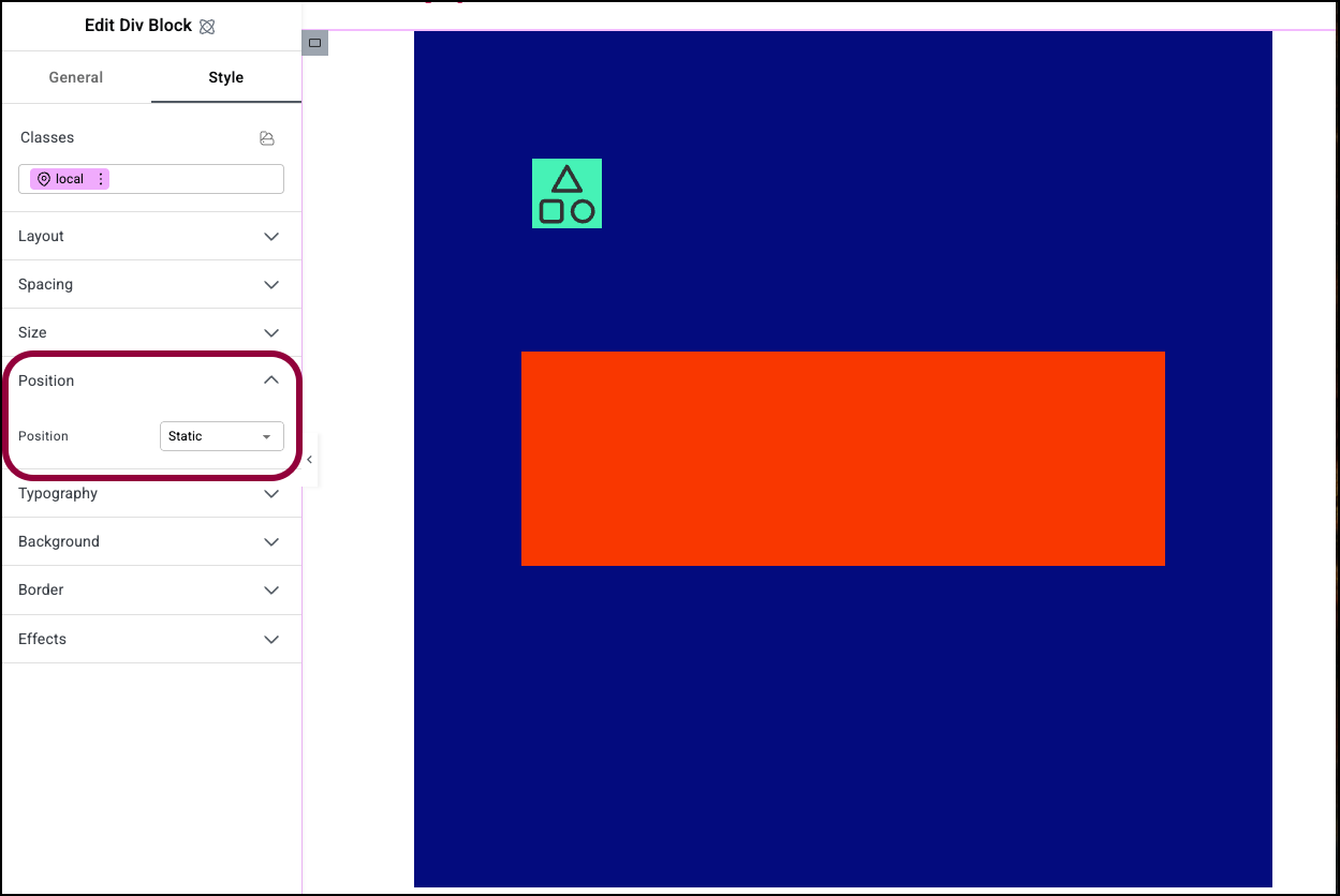 image 29 Style tab - Position 5