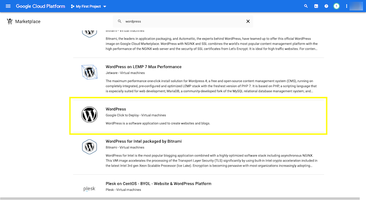 10 google cloud marketplace wordpress Was ist Google Cloud Hosting für WordPress? 10