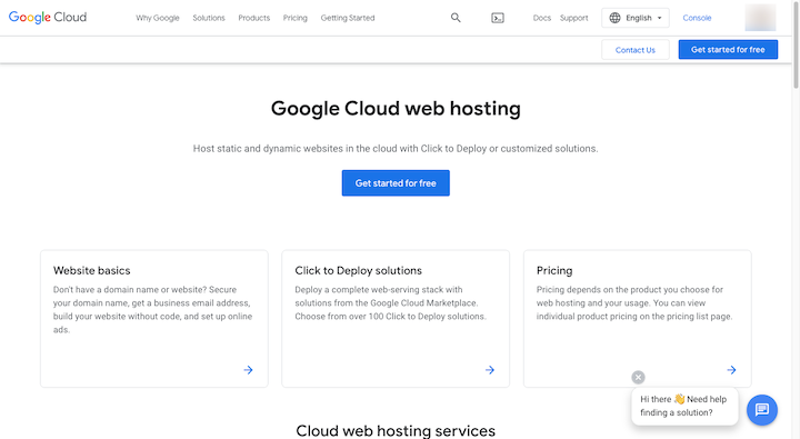 6 google cloud web hosting page Was ist Google Cloud Hosting für WordPress? 6