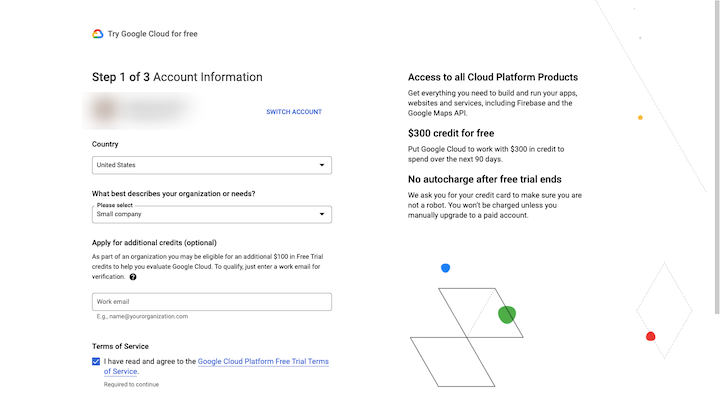 7 add account info google cloud Was ist Google Cloud Hosting für WordPress? 7