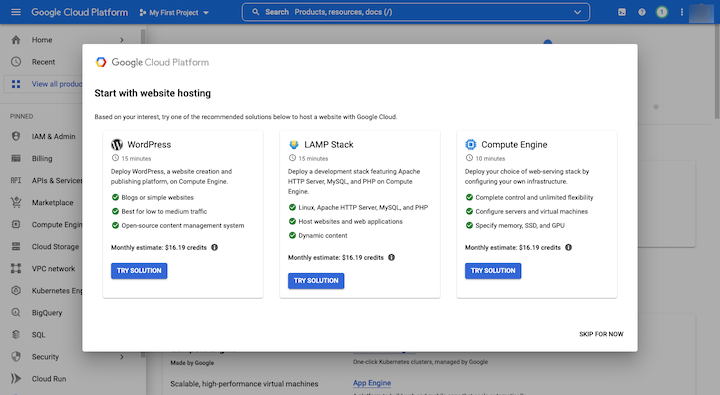 9 google cloud platform get started Was ist Google Cloud Hosting für WordPress? 9